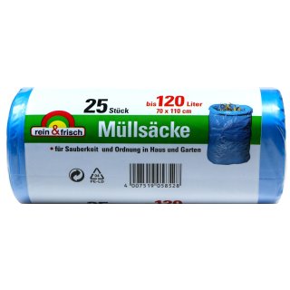 Pely Müllsäcke Blau Rolle 120 l 25 er