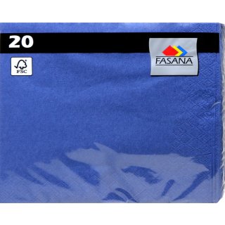 Servietten Uni Blau 20 er