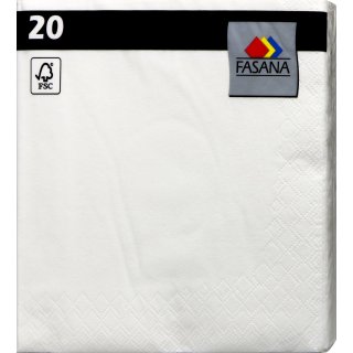 Servietten Uni Weiß 20 er