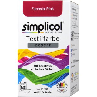 Simplicol Textilfarbe expert Fuchsia-Pink (150g Pulver für bis zu 300g Stoff)