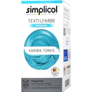 Simplicol Intensiv Textilfarbe Karibik-Türkis (150ml + 400g Packung)