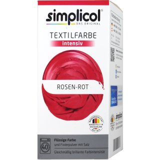 Simplicol Intensiv Textilfarbe Rosen-Rot (150ml + 400g Packung)