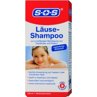 SOS Kinder Läuse Shampoo Befreit von Kopfläusen und Nissen (100ml Packung)