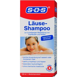 SOS Kinder Läuse Shampoo Befreit von Kopfläusen und Nissen  100ml