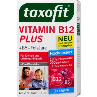 Taxofit Vitamin B12 Plus B5 und Zink Mini-Tabletten (1x40Stk Packung)