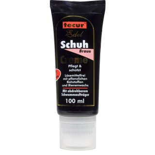 Tecur Schuhcreme Braun mit Schwamm  100ml