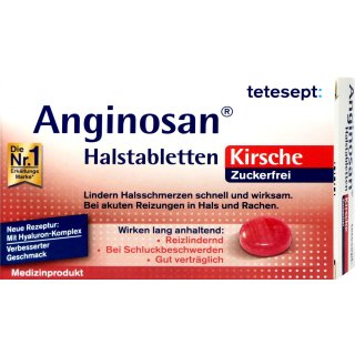 Tetesept Anginosan Halstabletten Kirsche Zuckerfrei 20 er
