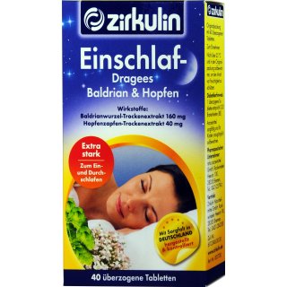 Zirkulin Einschlafdragees Baldrian (40 überzogene Tabletten)