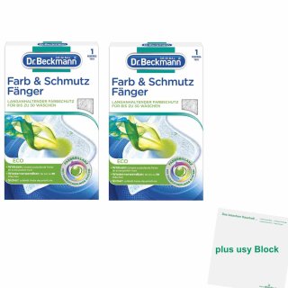Dr. Beckmann Farb & Schmutz Fänger Mehrwegtuch 2er Pack (2 St) + usy Block