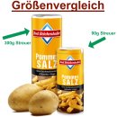 Bad Reichenhaller Pommes Salz Gastro Streuer 3er Pack (3x300g XXL Streuer) plus usy Block Genussmensch
