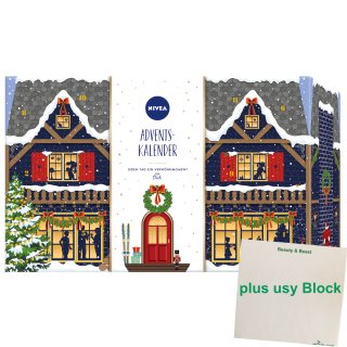 NIVEA Adventskalender 2020: Jeden Tag ein Verwöhnmoment Für Dich (24 Verwöhnmomente 2020) plus usy Block