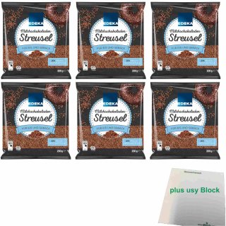 Edeka Milchschokoladen Streusel 6er Pack (6x200g Beutel) + usy Block