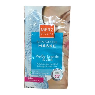 Merz Spezial Reinigende Maske Weiße Tonerde & Zink 5er Pack (5x 2x7ml Packung) + usy Block