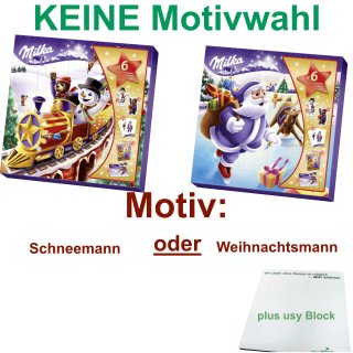 Milka Adventskalender Weihnachtsfreunde KEINE MOTIVWAHL (143g Packung) + usy Block
