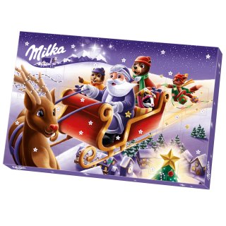 Milka Adventskalender Motiv: Schlitten (200g Packung)