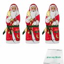 Lindt Weihnachtsmann Alpenvollmilch-Schokolade Nuss 3er Pack (3x125g) + usy Block