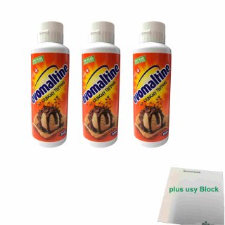 Ovomaltine Crunchy Topping 3er Pack (3x800g Flasche Dessert Sauce) + usy Block