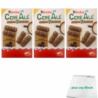 Ferrero Kinder Cereale Biscotti Schokolade 3er Pack (3x204g Packung) + usy Block