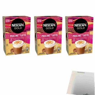 Nescafé Gold Praline Latte 3er Pack (24x20,75g Beutel) + usy Block