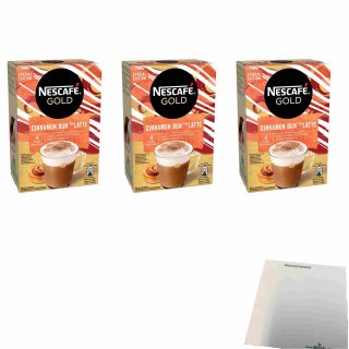 Nescafé Gold Cinnamon Bun Typ Latte 3er Pack (24x19,5g Beutel) + usy Block