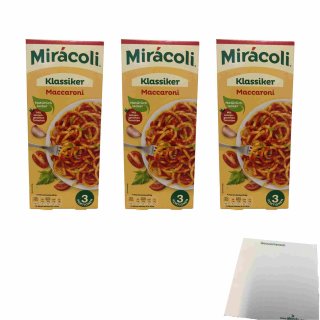 Miracoli Klassiker Maccaroni 3 Portionen 3er Pack (3x360g Packung) + usy Block
