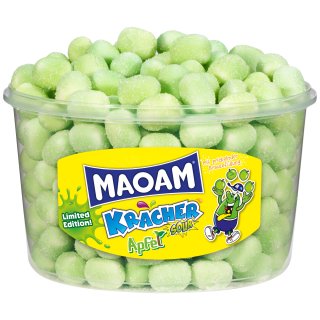 Haribo Maoam Kracher Apfel sauer Kaubonbons, grüne Kracher limited Edition (975g Runddose)