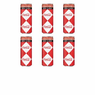 Coca Cola Zero Cinnamon (6x0,25l Dose Zimt Coke Zero)