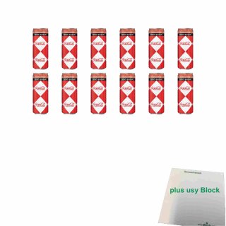 Coca Cola Zero Cinnamon (12x0,25l Dose Zimt Coke Zero) + usy Block