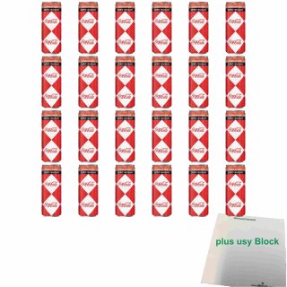 Coca Cola Zero Cinnamon (24x0,25l Dose Zimt Coke Zero) + usy Block