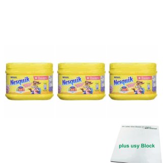 Nestlé Nesquik Banane 3er Pack (3x 300g Dose Getränkepulver) + usy Block