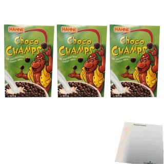 Hahne Choco Champs Cornflakes 3er Pack (3x375g Packung) + usy Block