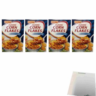 Hahne Classic Cornflakes 4er Pack (4x500g Packung) + usy Block