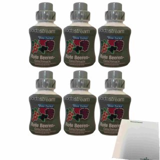 SodaStream Sirup Rote Beeren ohne Zucker 6er Pack (6x375ml Flasche) + usy Block