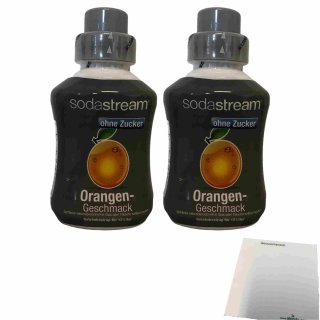 SodaStream Sirup Orange ohne Zucker 2er Pack (2x500ml Flasche) + usy Block