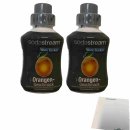 SodaStream Sirup Orange ohne Zucker 2er Pack (2x500ml Flasche) + usy Block