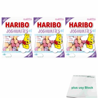 Haribo Joghurties 3er Pack (3x175g Beutel) + usy Block