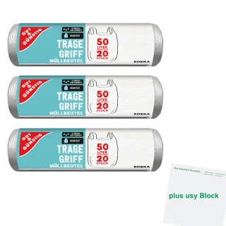 G&G Müllbeutel 50L 20er 3er Pack + usy Block