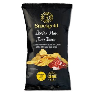 Snackgold Iberian Ham (Chips mit iberischem Schinken, 125g Beutel)