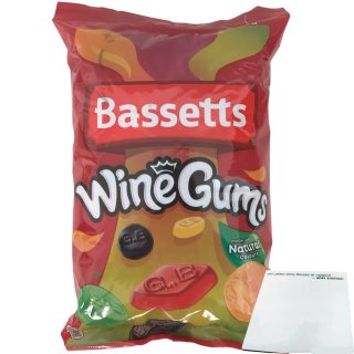 Bassetts englisches Weingummi Traditional Winegums (1kg Beutel) + usy Block