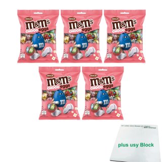M&Ms Moulded Choco Eggs 5er Pack (5x70g Beutel) + usy Block