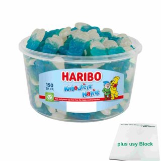 Haribo Kabouters Nains (150St, 1350g Runddose Zwerge) + usy Block