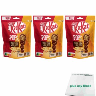 KitKat Pops Peanut, Corn & Chia Seeds 3er Pack (3x200g Beutel) + usy Block