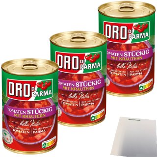 Oro di Parma Tomaten mit Kräutern 3er Pack (3x 400g) + usy Block