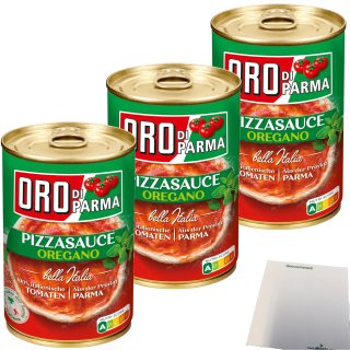 Oro di Parma Pizzasauce Oregano 3er Pack (3x 400g Dose) + usy Block