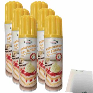 Hochwald Sahnewunder Typ Eierlikör Sprühsahne 6er Pack (6x250ml Flasche, mit Alkohol) + usy Block