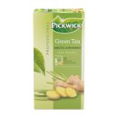 Pickwick Green Tea (Grüner Tee mit Ingwer und Zitronengras Teebeutel) 100% natural 3er Pack (3x 20x1,5g) + usy Block
