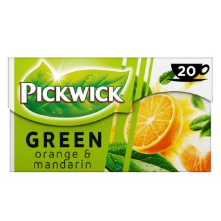 Pickwick Green Tea (Grüner Tee mit Orange und Mandarine Teebeutel) 100% natural (20x1,5g)