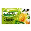 Pickwick Green Tea (Grüner Tee mit Orange und Mandarine Teebeutel) 100% natural 3er Pack (3x 20x1,5g) + usy Block