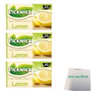 Pickwick Tea with Fruit Lemon (Schwarzer Tee mit Zitrone Teebeutel) 100% natural 3er Pack (3x 20x1,5g) + usy Block