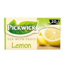 Pickwick Tea with Fruit Lemon (Schwarzer Tee mit Zitrone Teebeutel) 100% natural 3er Pack (3x 20x1,5g) + usy Block